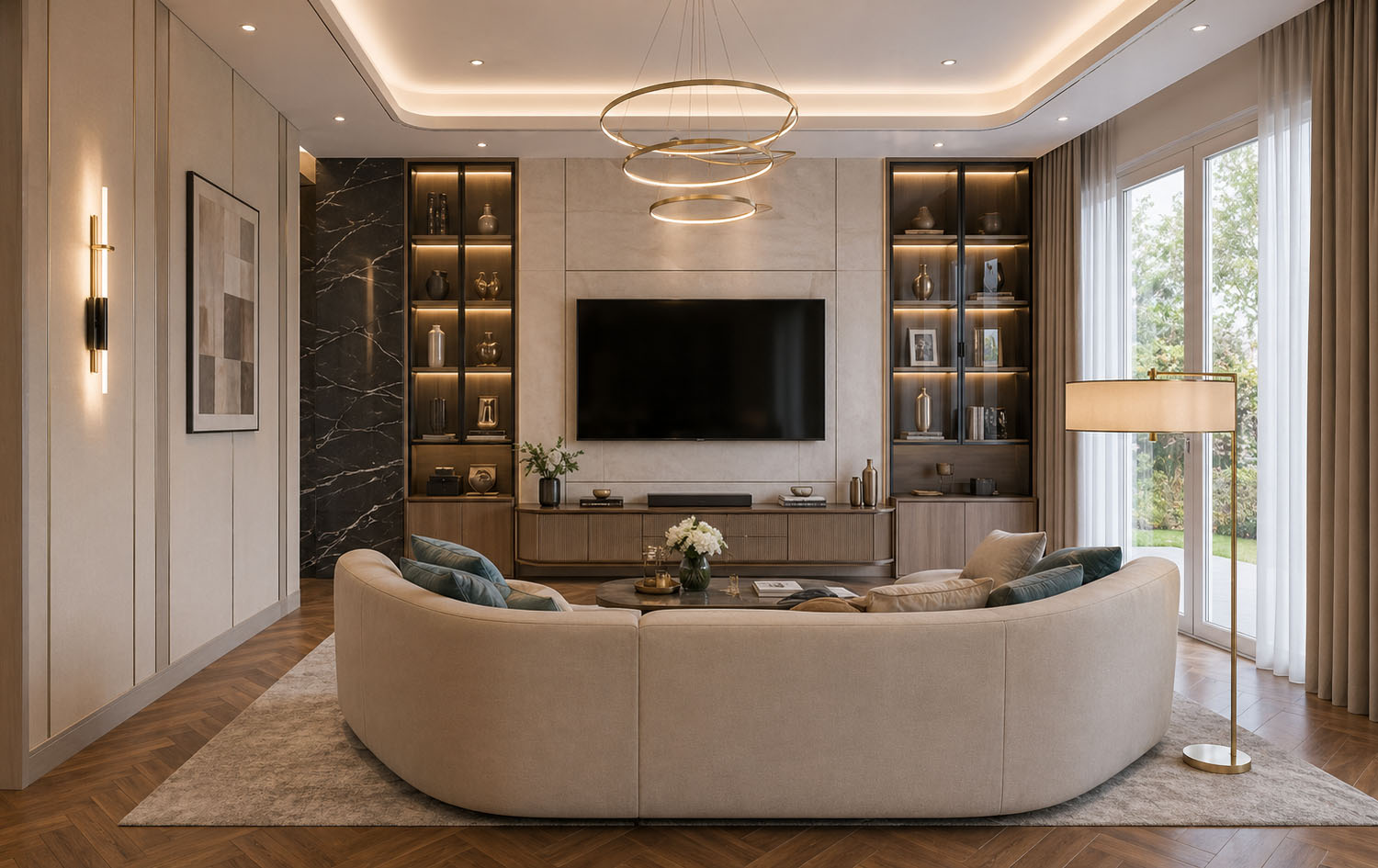Living room interior design by Extera Design